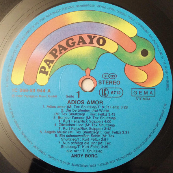 Andy Borg - Adios Amor (LP) 50082