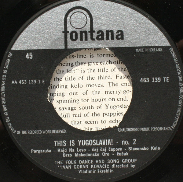 Folk Dance And Song Group Ivan Goran Kovačić - This Is Yugoslavia! -No. 2 29210