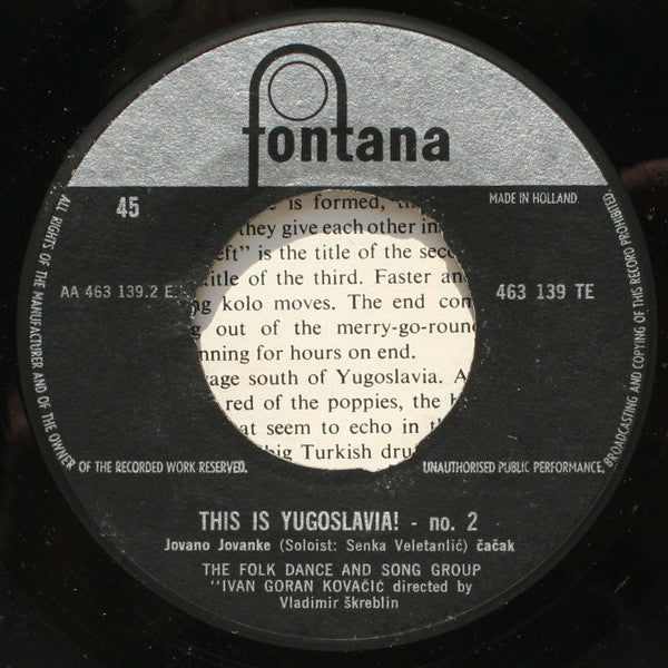 Folk Dance And Song Group Ivan Goran Kovačić - This Is Yugoslavia! -No. 2 29210