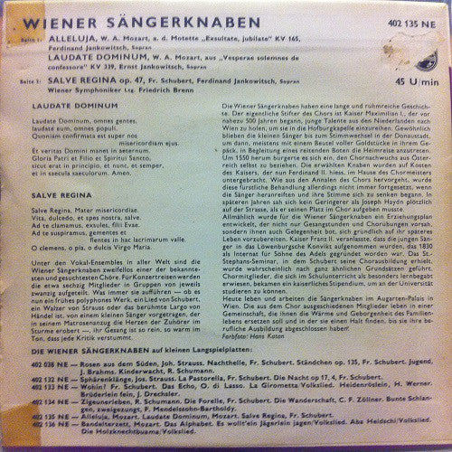 Wiener Sängerknaben, Friedrich Brenn - Wiener Sängerknaben 5 18812 Vinyl Singles EP Vinyl Goed / Hoes Goed
