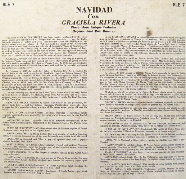 Graciela Rivera - Navidad (10") 51619 Vinyl LP 10" Vinyl Goed / Hoes Goed