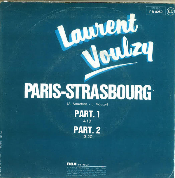 Laurent Voulzy - Paris - Strasbourg 19743 Vinyl Singles Vinyl Goed / Hoes Goed
