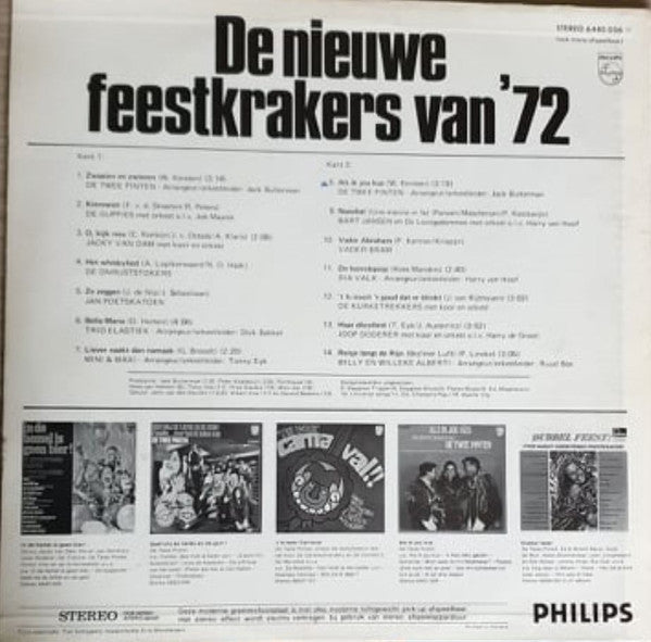 Various - De Nieuwe Feestkrakers Van '72 (LP) Vinyl LP Vinyl Goed / Hoes Redelijk