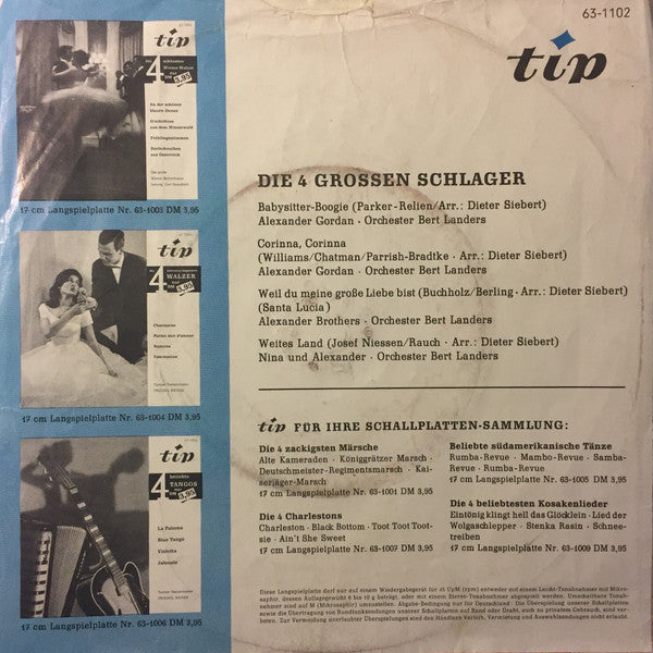 Various - Die 4 Großen Schlager 2 32855 Vinyl Singles EP Vinyl Goed / Hoes Goed