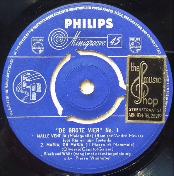 Various - De Grote Vier No. 1 28793 Vinyl Singles EP Vinyl Goed / Hoes Goed