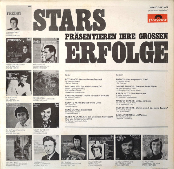 Various - Stars Präsentieren Ihre Grossen Erfolge (LP) 50633 Vinyl LP Vinyl Goed / Hoes Goed