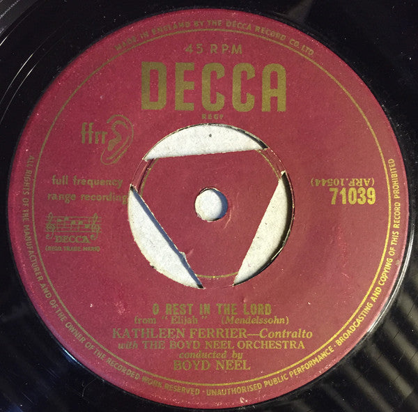 Kathleen Ferrier - O Rest In The Lord 23552 Vinyl Singles Vinyl Goed / Hoes Goed