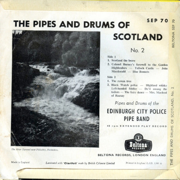 Edinburgh Police Pipe Band - The Pipes And Drum Of Scotland No 2 13619 Vinyl Singles EP Vinyl Goed / Hoes Goed