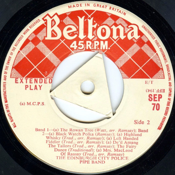 Edinburgh Police Pipe Band - The Pipes And Drum Of Scotland No 2 13619 Vinyl Singles EP Vinyl Goed / Hoes Goed
