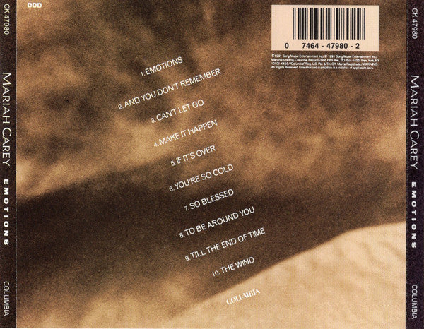 Mariah Carey - Emotions (CD) 70872 Compact Disc Goede Staat