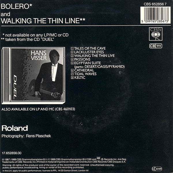 Hans Visser - Bolero Vinyl Singles Vinyl Zeer Goed / Hoesje Goed "VINYLSINGLES.NL"