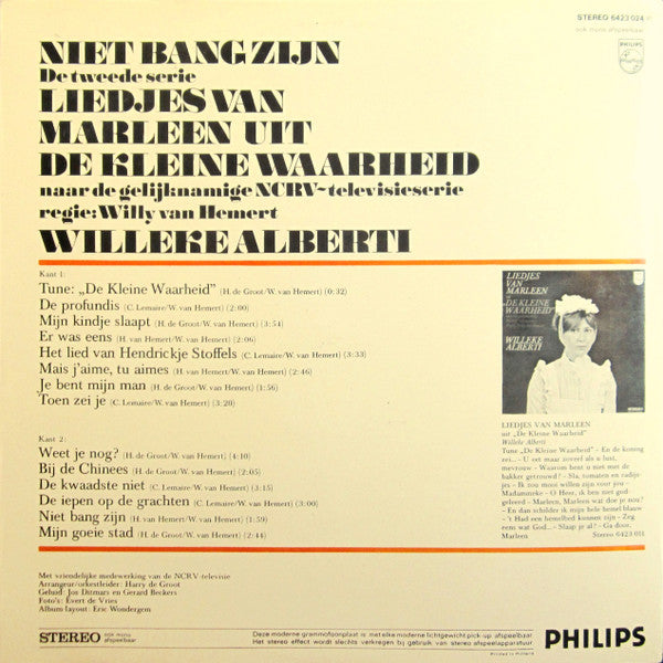 Willeke Alberti - Niet Bang Zijn; Liedjes Van Marleen Uit "De Kleine Waarheid" (LP) Vinyl LP Vinyl Goed / Hoes Goed
