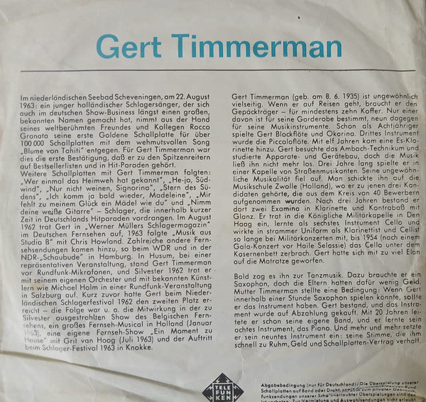 Gert Timmerman - Antje Vinyl Singles Vinyl Goed / Hoes Redelijk