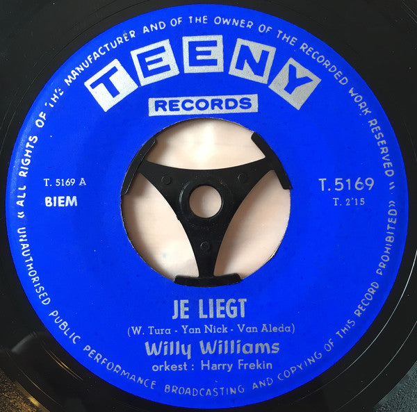 Willy Williams - Je Liegt 10708 Vinyl Singles Vinyl Goed / Hoes Generic