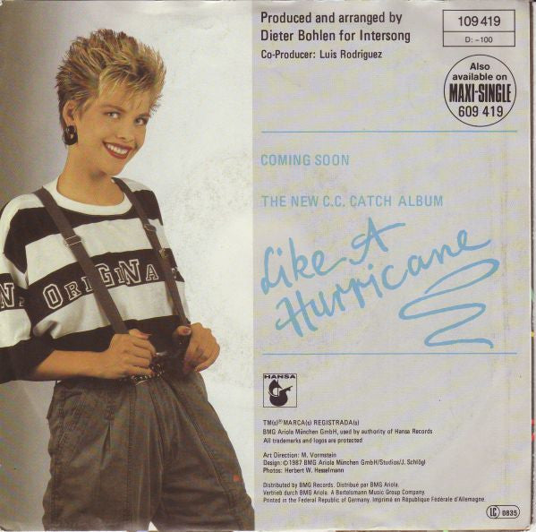 C.C. Catch - Soul Survivor Vinyl Singles Vinyl Zeer Goed / Hoesje Goed "VINYLSINGLES.NL"