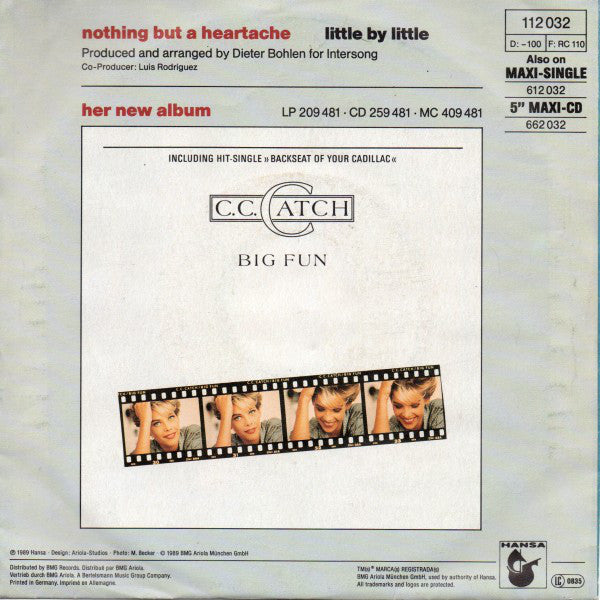C.C. Catch - Nothing But A Heartache Vinyl Singles Vinyl Zeer Goed / Hoesje Goed "VINYLSINGLES.NL"