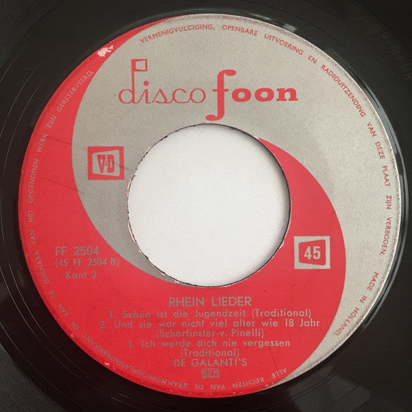 Galanti's - Rhein Lieder 23571 28438 Vinyl Singles Vinyl Goed / Hoes Goed