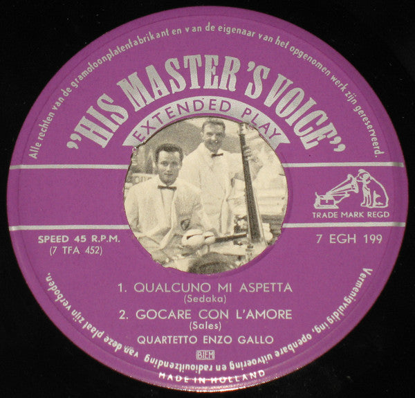 Quartetto Enzo Gallo - Diavolo 40039 Vinyl Singles Vinyl Goed / Hoes Goed