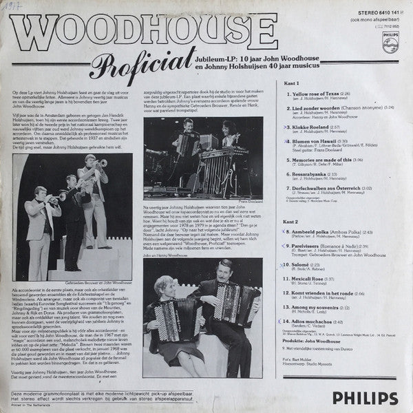 John Woodhouse - Woodhouse Proficiat! (LP) 40852 Vinyl LP Vinyl Goed / Hoes Goed