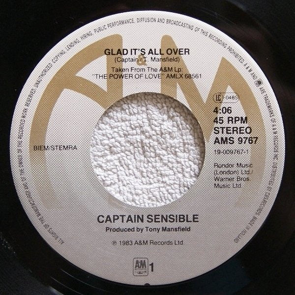Captain Sensible - Glad It's All Over 15048 Vinyl Singles Vinyl Goed / Hoes Goed