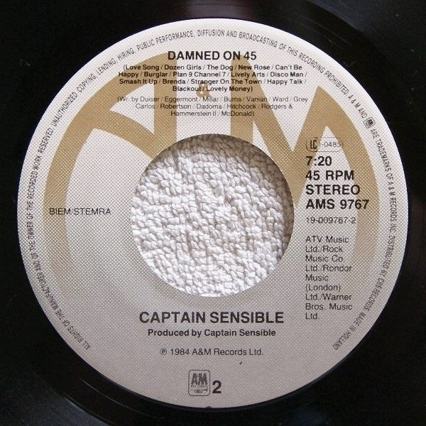 Captain Sensible - Glad It's All Over 15048 Vinyl Singles Vinyl Goed / Hoes Goed
