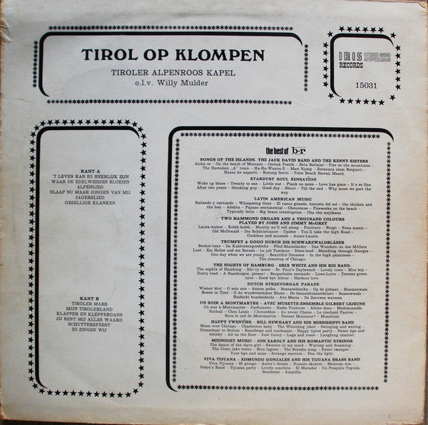 Tiroler "Alpenrose" Kapel o.l.v. Willy Mulder - Tirol Op Klompen (LP) 51404 Vinyl LP Vinyl Goed / Hoes Goed