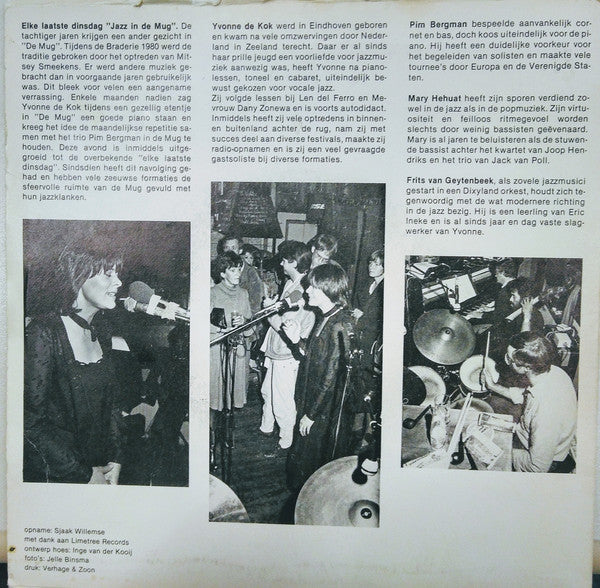 Yvonne De Kok, Trio Pim Bergman - Jazz In The Mug (33 ⅓ RPM) 11277 Vinyl Singles Vinyl Goed / Hoes Goed