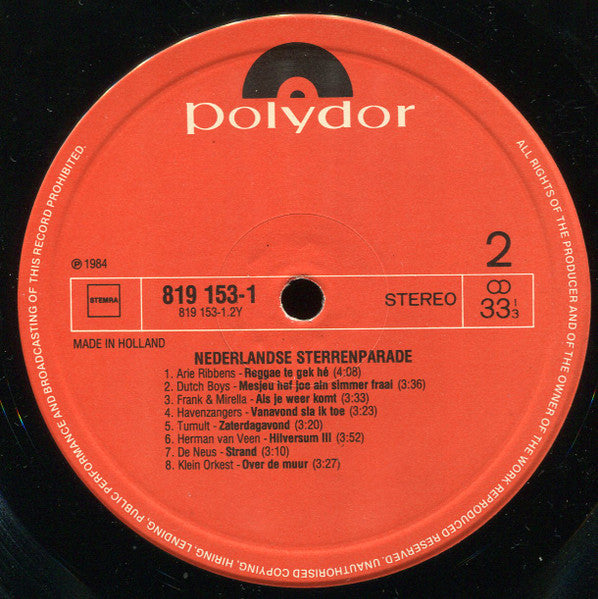 Various - Nederlandse Sterrenparade - 16 Zomerhits (LP) 44427 Vinyl LP Vinyl Goed / Hoes Goed