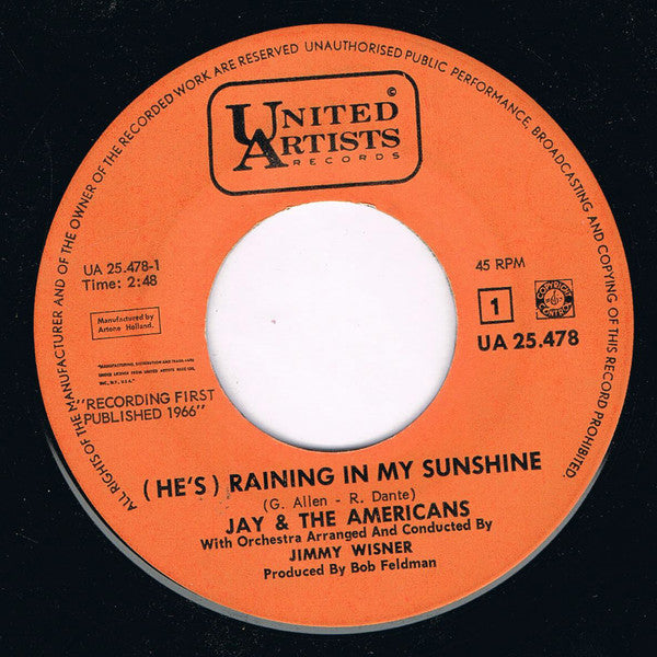 Jay & The Americans - (He's) Raining In My Sunshine 34151 Vinyl Singles Vinyl Goed / Hoes Goed
