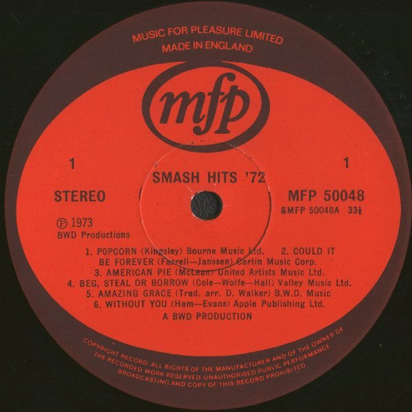 Unknown Artist - Smash Hits '72 (LP) 42842