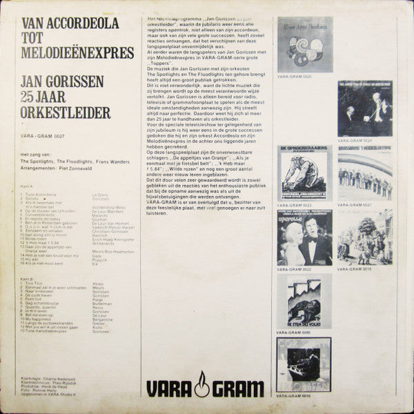Jan Gorissen - Van Accordeola Tot Melodieënexpres (LP) 50738 Vinyl LP Vinyl Goed / Hoes Goed