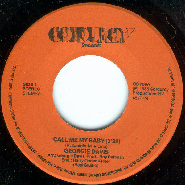 Georgie Davis - Call Me My Baby 30110