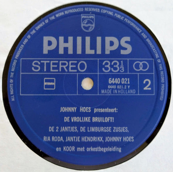 Various - Johnny Hoes Presenteert: De Vrolijke Bruiloft! (LP) 49839 Vinyl LP Vinyl Goed / Hoes Goed