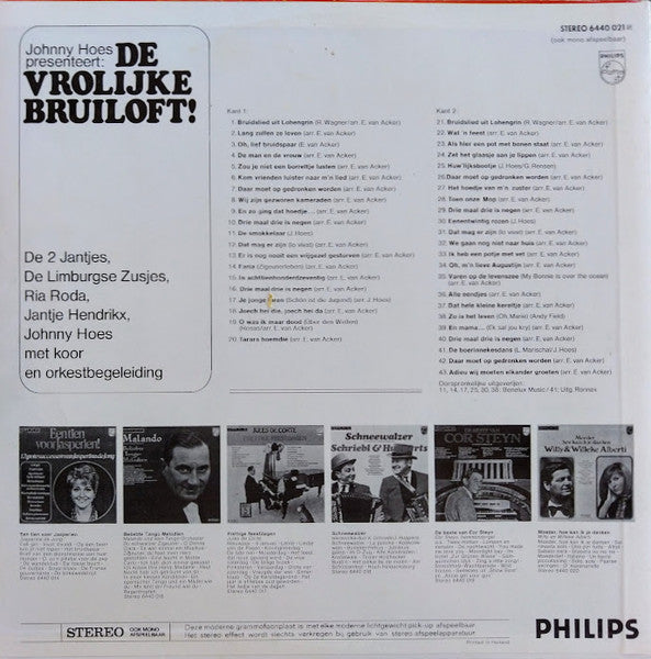 Various - Johnny Hoes Presenteert: De Vrolijke Bruiloft! (LP) 49839