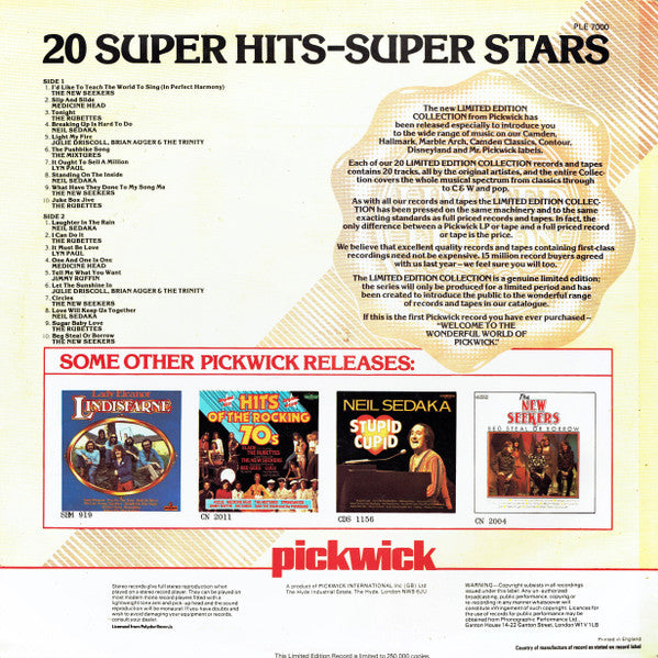 Various - 20 Super Hits - Super Stars (LP) 51207 Vinyl LP Vinyl Goed / Hoes Goed