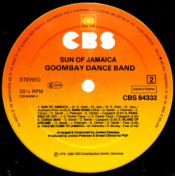 Goombay Dance Band - Sun Of Jamaica (LP) Vinyl LP Vinyl Zeer Goed / Hoesje Goed "VINYLSINGLES.NL"