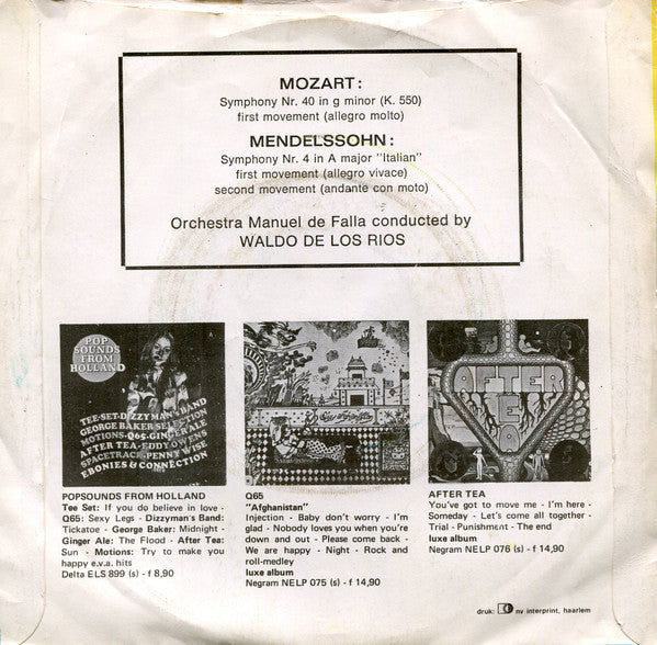 Wolfgang Amadeus Mozart - Waldo De Los Rios - First Movement Symphony No.40 41759 Vinyl Singles Vinyl Goed / Hoes Goed