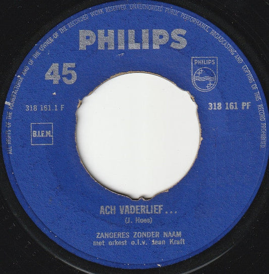 Zangeres Zonder Naam - Ach Vaderlief... 38949 Vinyl Singles Vinyl Goed / Hoes Goed