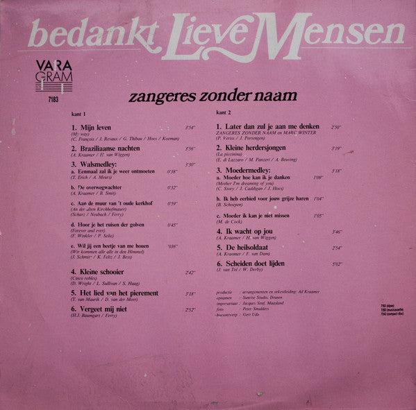 Sänger ohne Namen – Danke, liebe Leute (LP) 43795