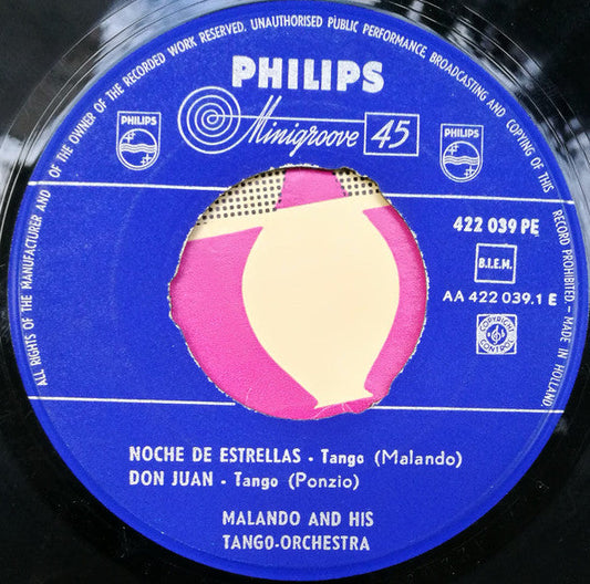 Malando And His Tango Orchestra - Noche Estrellas (B) 19470 Vinyl Singles Vinyl Goed / Hoes Generic
