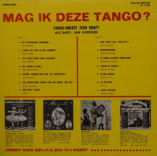 Tango Orkest Jean Kraft Als Gast: Jan Gorissen - Mag Ik Deze Tango (LP) 42503 Vinyl LP Vinyl Goed / Hoes Goed