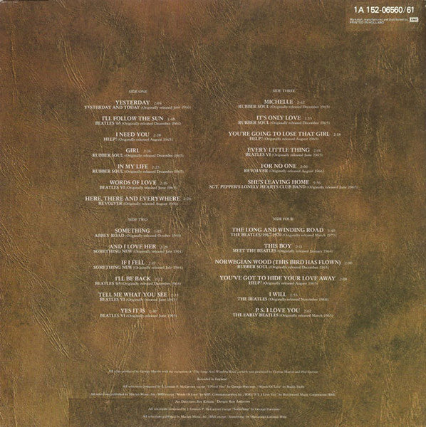 Beatles - Love Songs (LP) Vinyl LP Vinyl Zeer Goed / Hoesje Goed "VINYLSINGLES.NL"