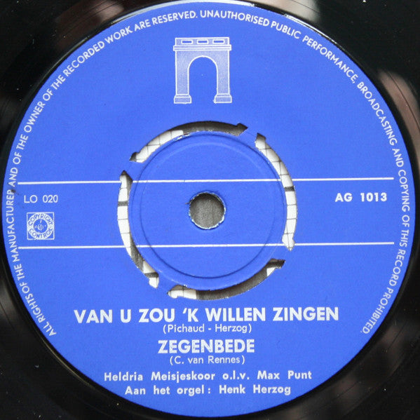 Meisjeskoor Heldria - Van U Zou "K Willen Zingen 16959 Vinyl Singles EP Vinyl Goed / Hoes Goed