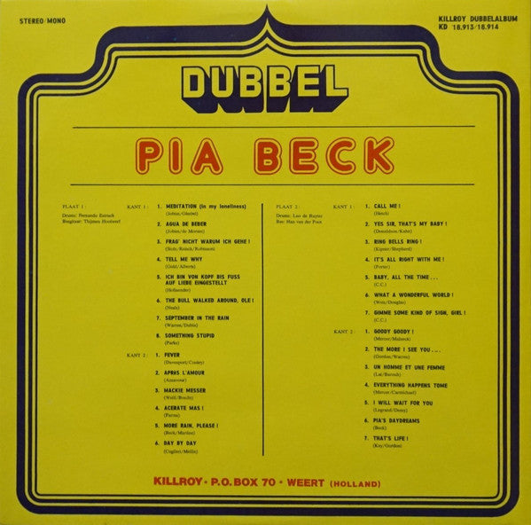 Pia Beck - Dubbel (LP) 46586 Vinyl LP Vinyl Goed / Hoes Goed