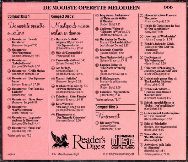 Various - De Mooiste Operette Melodieën (CD) Compact Disc Vinyl Goed / Hoes Goed