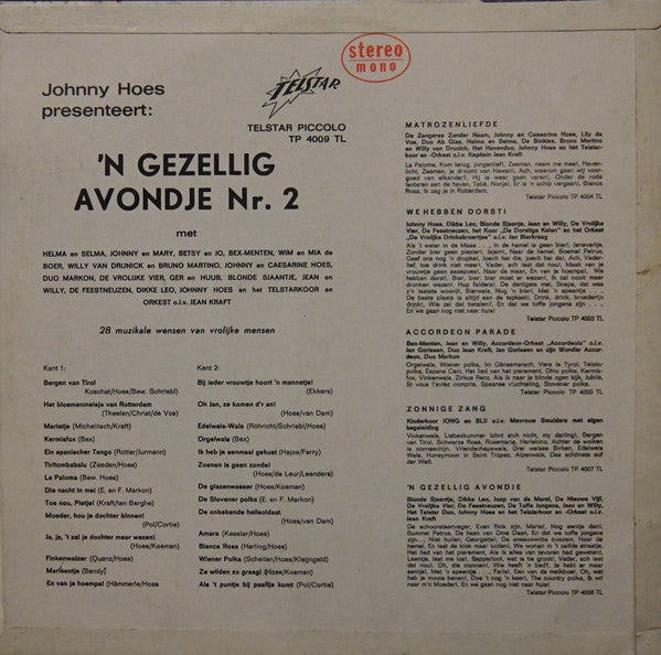 Johnny Hoes - A Cozy Evening 2 (LP) 43570