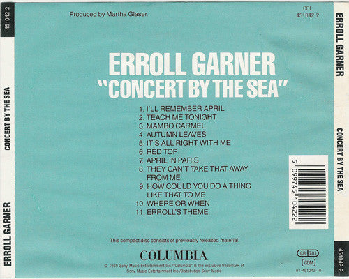 Erroll Garner - Concert By The Sea (CD) 70649 Compact Disc Goede Staat