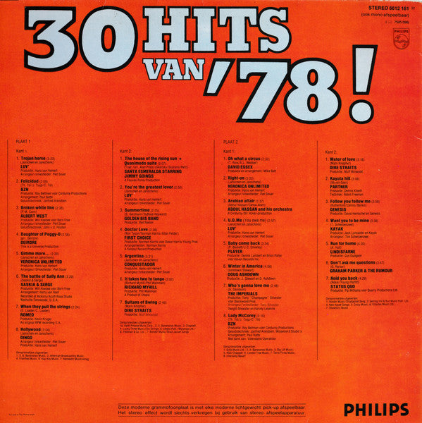 Various - 30 Hits van '78! (LP) 51342 Vinyl LP Dubbel Vinyl Goed / Hoes Goed
