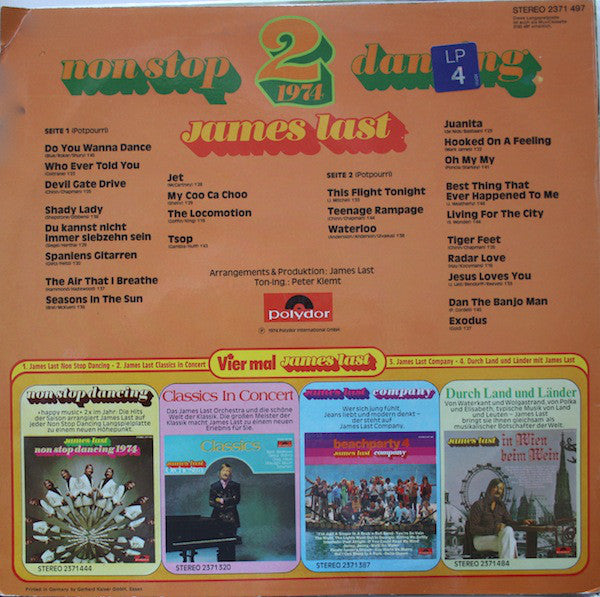 James Last - Non Stop Dancing 1974 (LP) 43231 Vinyl LP Vinyl Goed / Hoes Goed