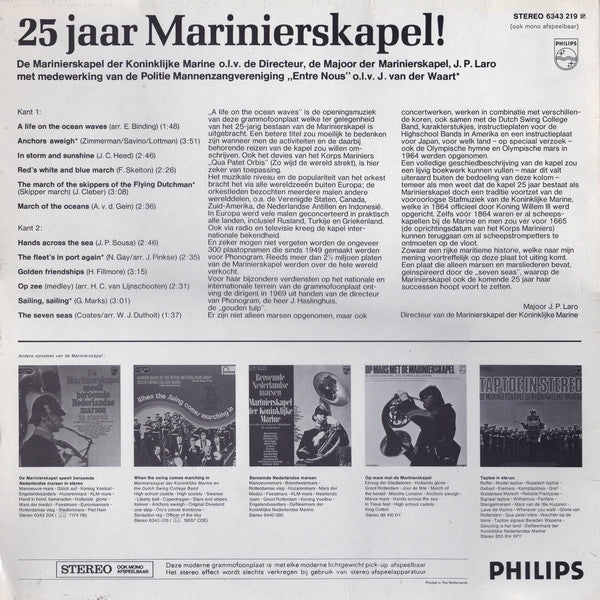 Marinierskapel der Koninklijke Marine - 25 Jaar Marinierskapel! (LP) 50644 Vinyl LP Vinyl Goed / Hoes Goed